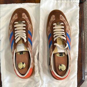 Gucci Brown and Blue Retro Sneakers